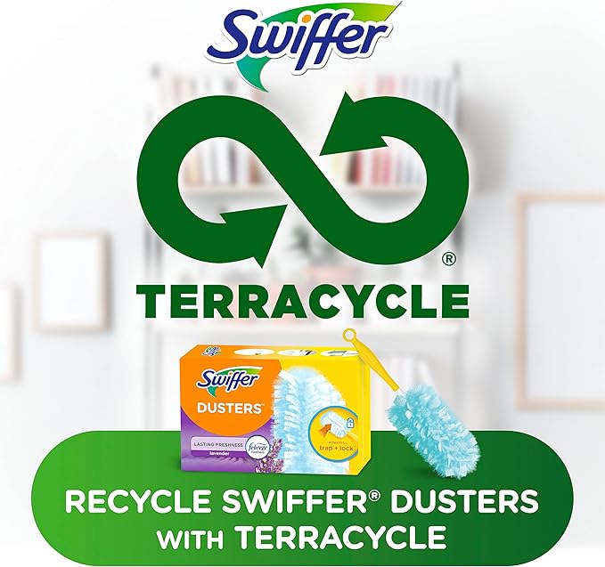 Swiffer Dusters Refill for Cleaning, Feather & Microfiber Duster Disposable Alternative, for Dusting Furniture, Blinds, Ceiling Fans, Walls, Helps Remove Allergens, Lavender, 18ct (Pack of 4)
