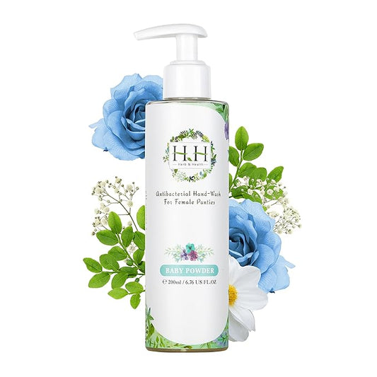HH Herb & Health Underwear Wash, Enzyme Stain Remover for Panties Period Blood Discharge Sweat, Gentle pH7 Hand Wash Detergent for Sensitive Skin, No Bleach, Babypowder Scent