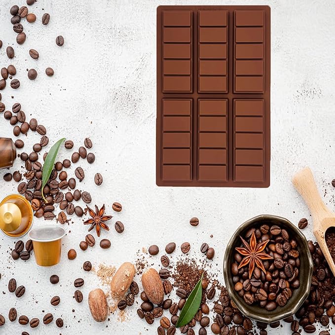 2 Pcs Wax Melt Molds, Rectangle Chocolate Molds, Silicone Chocolate Bar Molds