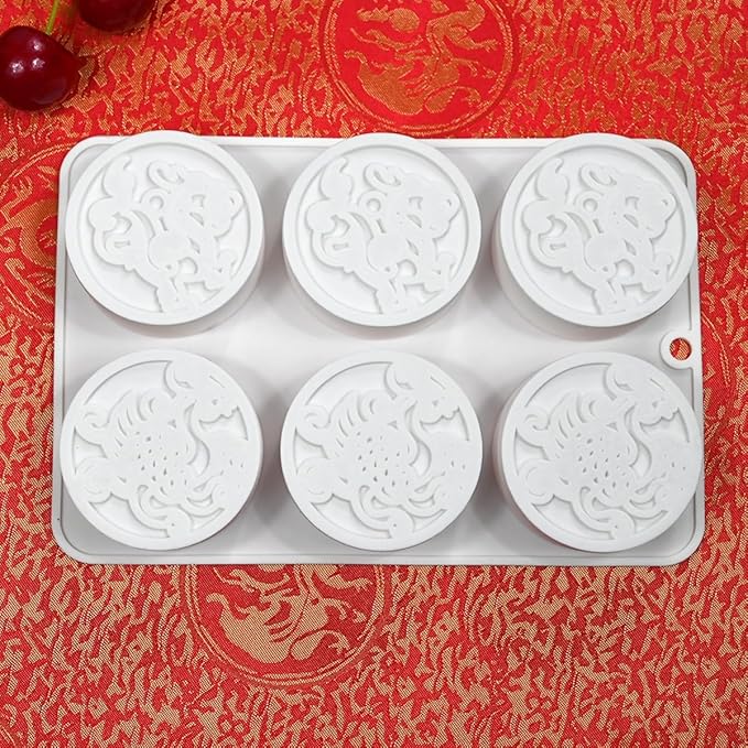 TUKE Silicone Mold Dragon and Phoenix Non-Stick Food Grade Silicone Molds for Chocolate, Candy, Jelly, Ice Cube, Cupcake Baking Mould, Muffin Pan (Dragon Phoenix G)