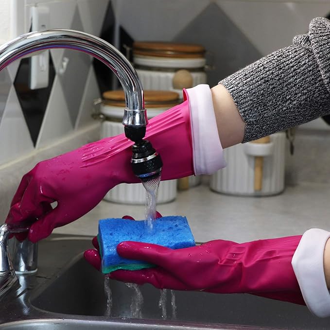 Playtex Living Reuseable Rubber Cleaning Gloves (Small, 4 Pairs), Premium Protection Reusable Household Gloves