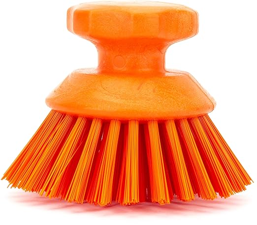 SPARTA 42395EC24 Plastic Scrubber Brush, Round Brush, Dish Scrub Brush With Color Coded For Cleaning, Kitchen, Bathroom, Bathtub, Dishes, Sink, 5 X 5 X 4 Inches, Orange