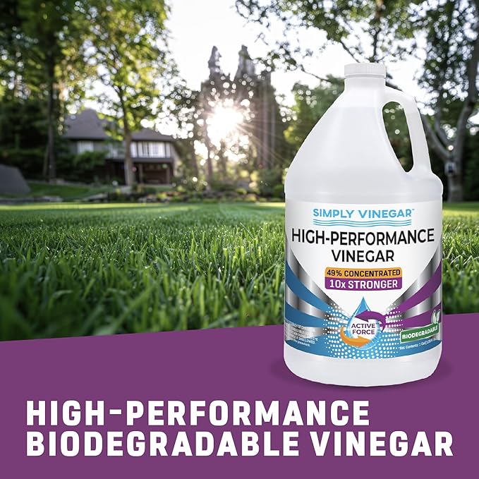 Industrial Strength 49% Vinegar – High-Performance Concentrated Cleaner for Home, Garden, Driveways & More – Biodegradable & Bleach-Free (Not for Food Use) - 1 Gallon (128 oz)