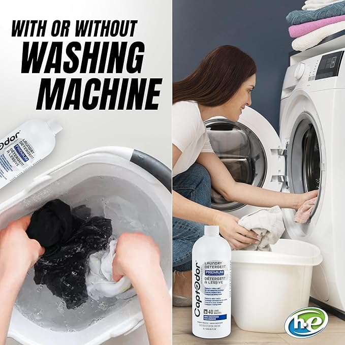 Captodor Premium Laundry Detergent, – Nordic Breeze Scent, Ultra-Concentrated Formula, Eliminates Tough Odors and Dirt, Phosphate-Free, Biodegradable (1L (33.8 fl oz))