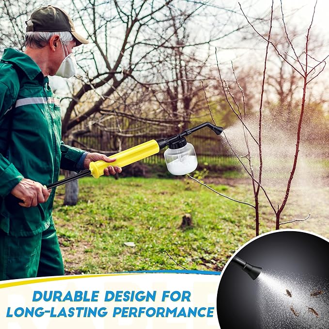 Qualirey 2 Pack Diatomaceous Earth Duster, 250ml Garden Powder Applicator Dispenser, Bulb Duster Sprayer, Home Powder Applicator, Puffer Sprayer for Multi Purpose Indoor & Outdoor (Yellow)