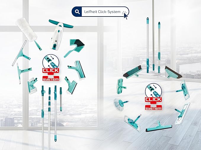 Leifheit Clean Twist Spin Mop and Bucket Set with Rollers | Telescopic Handle, 360° Joint, Spin-Dry System | Easy Glide Wheels | Blue