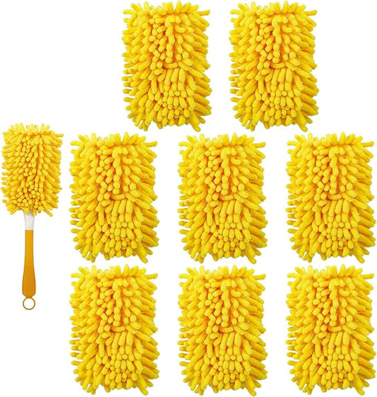 8 Pack Reusable Duster Refill Compatible with Swiffer Hand Duster - 360 Heavy Duty Dusters Refills - Microfiber Ceiling Fan Duster for Swiffer Dusters Extended Handle (Handle is Not Included)