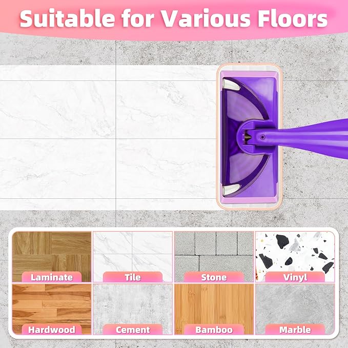 Power Scrubbing Reusable Mop Pads Compatible with Swiffer Wet Jet, Microfiber Wet Jet Refill, Machine Washable Wet Jet Pads, for Use on All Sealed Floors - Stone, Hardwood, Laminate & Tile (6 Pack)