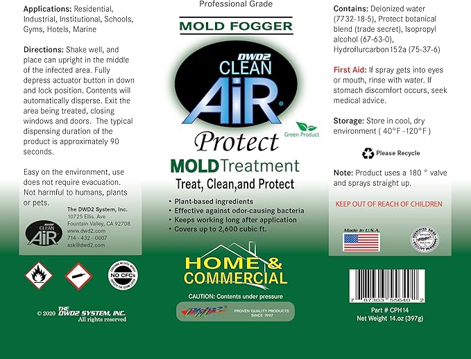 Protect Home & Commercial Mold-Odor Treatment 4 Bedroom Home Bundle (4) 8oz. (2) 14 oz.