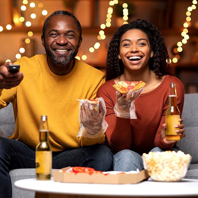 Hoolerry 2000 Pcs Disposable Plastic Gloves for Cooking Food Prep Clear Service Safe Kitchen Gloves for Food Handling Household Cleaning Party Celebration, One Size Fits Most