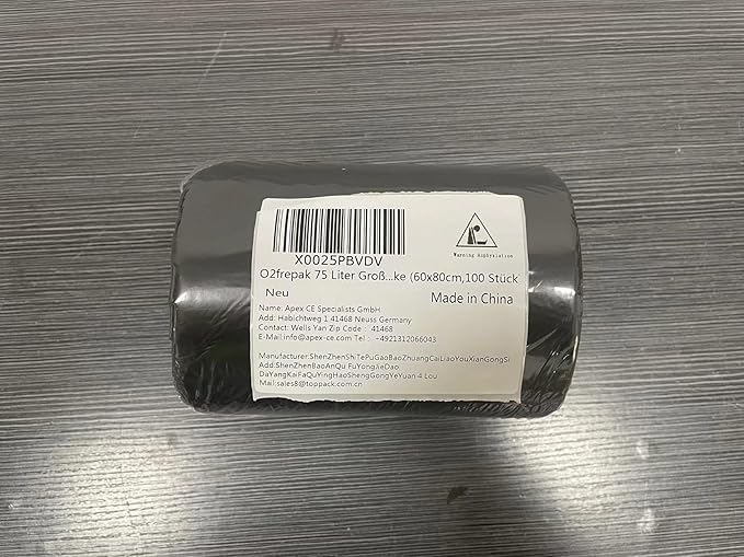 O2frepak 13 Gallon Multipurpose Tear-Resistant Trash Bags,Heavy Duty,Tastless and Black Garbage Bags (100 Count,60x80cm)