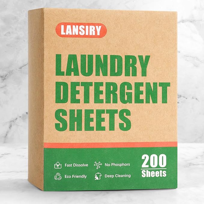 Laundry Detergent Sheets - 200 Loads, Fragrance Free, Eco-Friendly, Hypoallergenic, Portable, Save Space and Travel