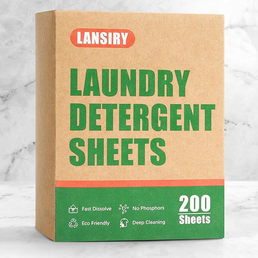 Laundry Detergent Sheets - 200 Loads, Fragrance Free, Eco-Friendly, Hypoallergenic, Portable, Save Space and Travel