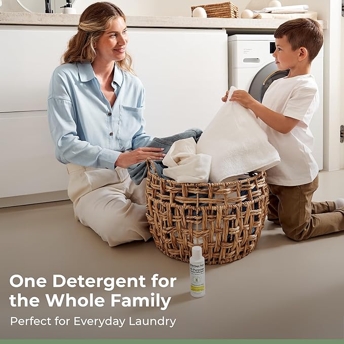 Heritage Park Luxury Laundry Detergent | Dermatologist Tested Plant based Natural & Enzyme Laundry Detergent | Sensitive Skin Friendly - Fragrance Free (4 fl oz Trial Size)