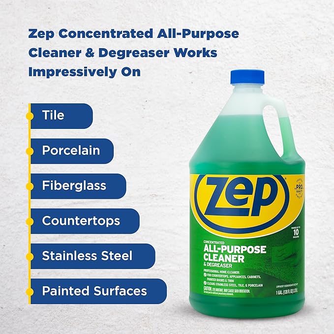 Zep Concentrated All-Purpose Cleaner and Degreaser - 1 Gallon (Case of 4) - ZU0567128 - Cuts Through Grease, Grime and Dirt With Ease, For Professional. Commercial and Household Use