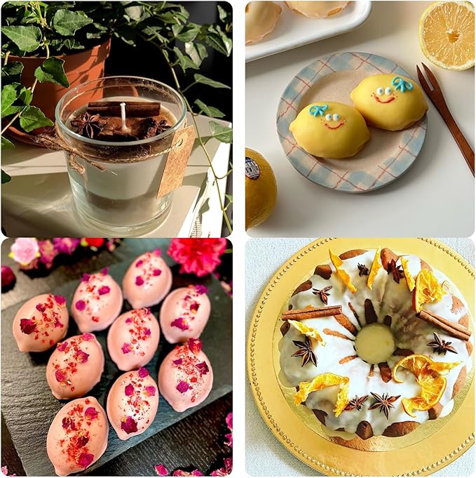 Lemon Slices Cupcake Chocolate Molds, Star Anise Cinnamon Fondant Mold, Fruit Lemon Silicone Baking Molds for Cake Decoration Candy Sugar Craft Gum Paste Clay Resin