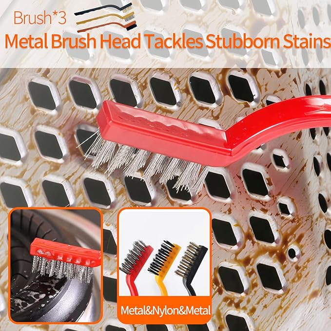 20 PCS Crevice Cleaning Brush Set - Multi-Purpose Hard Bristle Brushes for Deep Cleaning Kitchen, Bathroom, Grout, Sink, Cup, Blender, Corners, Tight Spaces