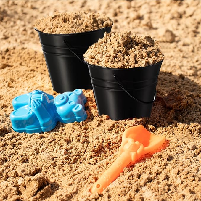 Sadnyy 12 Pack Metal Buckets with Handle, Galvanized Bucket 4.5 x 5 Inch Basket Bucket Party Supplies, Crafts for Christmas Halloween Candy Bars Vase Crafts(Black)