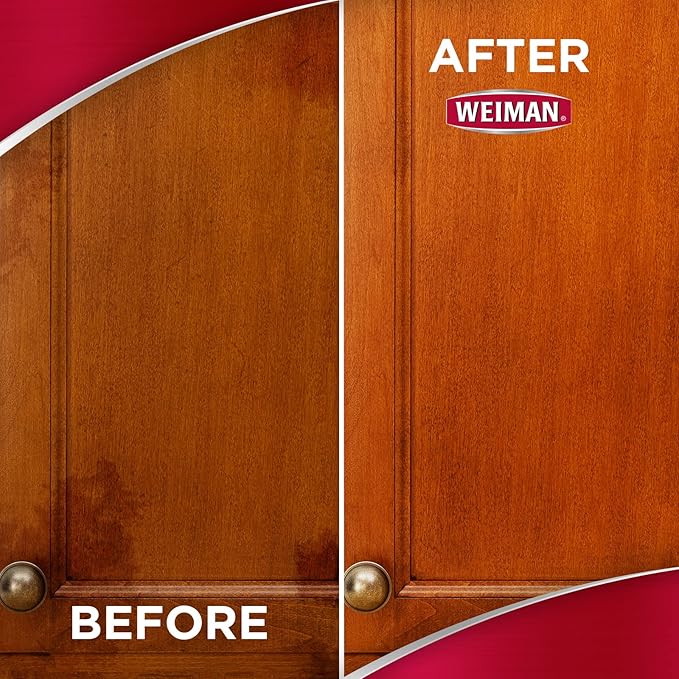 Weiman Cabinet and Wood Cleaner, Shine, Clean and Protect Spray - For Wood Cabinets, Furniture, Tables, Baseboards, Trim and more, 16 oz, 2 PACK with MicroFiber Towel