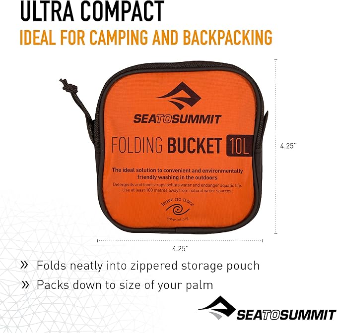 Sea to Summit Folding Bucket, Collapsible Camp Kitchen Bucket