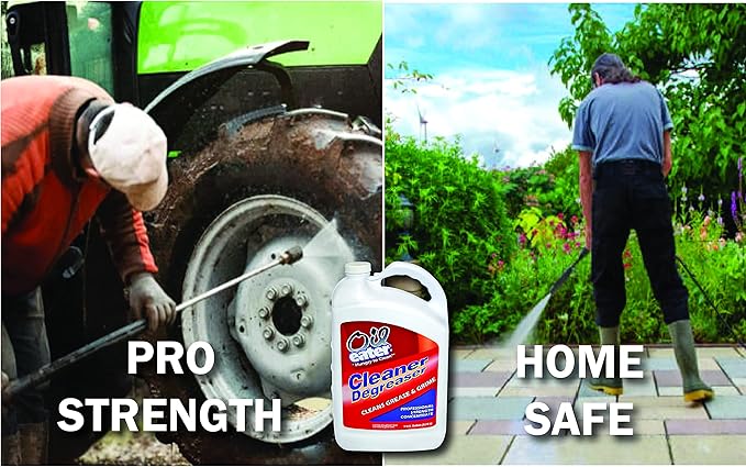 Orange Cleaner Degreaser, 1-Gallon Concentrate for Oil Removal, Grease Stains and Heavy Duty Automotive, Outdoor, Floor Cleaning, Grease & Gunk