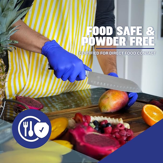 Cobalt Blue 5 Mil Nitrile Exam Gloves Disposable Latex Free | Medical Rubber Gloves for Doctors, EMT, First Aid Kit, Food Service & Cleaning | Bulk Case of (1000 CT)