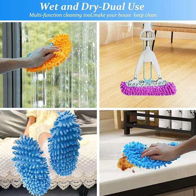 Mop Slippers Shoes Cover Duster - Microfiber Mopping Slippers for Floor Cleaning,Floor Cleaning Tools, Washable Reusable Mop Shoes Microfiber Foot Socks (2 Pairs)
