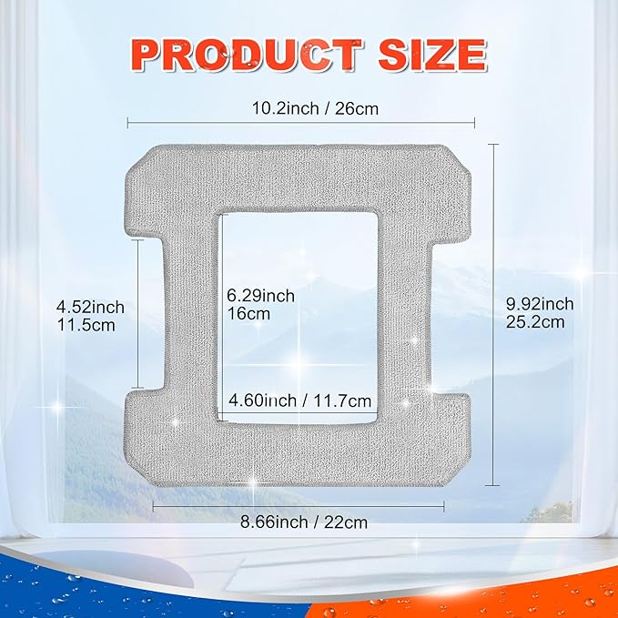 8 Count Cleaning Rag Compatible with Ecovacs Winbot W2 Omni, W1, W1 Pro Window Vacuum Cleaner Robot, Washable Reusable W2 Omni Mop Cloth W1 Mop Pad Accessories