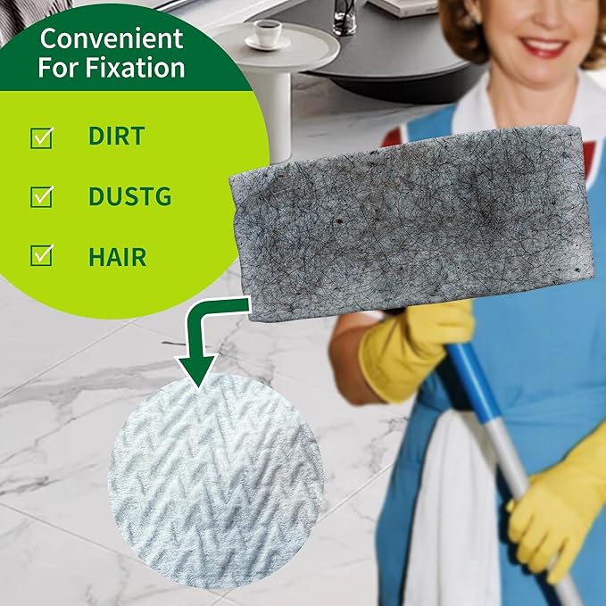 Dr.Easy Dry Sweeping Cloths,72ct Disposable Mopping Pads Refil Pack,fits SWIFFER Sweeper and Other Electrostatic Mop Heads for Floor Mopping and Cleaning.Bigger Size 8x11in,Catch& Lock Dirt & Hair.
