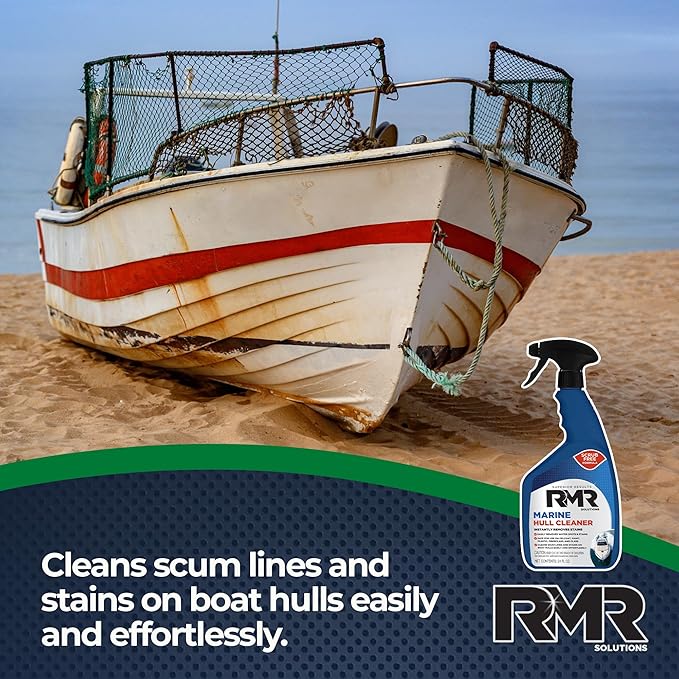 RMR Marine Hull Cleaner, Heavy Duty Boat Wash for Cleaning Slimy & Grimy Surfaces, Rust, Stain, & Water Spot Remover, 24 Ounce Spray