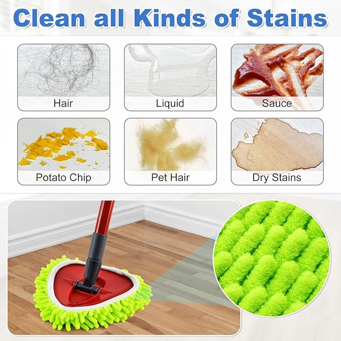 6 Pack Mop Head Replacement Compatiable with Ocedar EasyWring Mop,Mop Heads Refill for Easywring Spin Mop 1 Tank System - Microfiber Chenille, Easy to Replace,Deep Floor Cleaning and Machine Washable