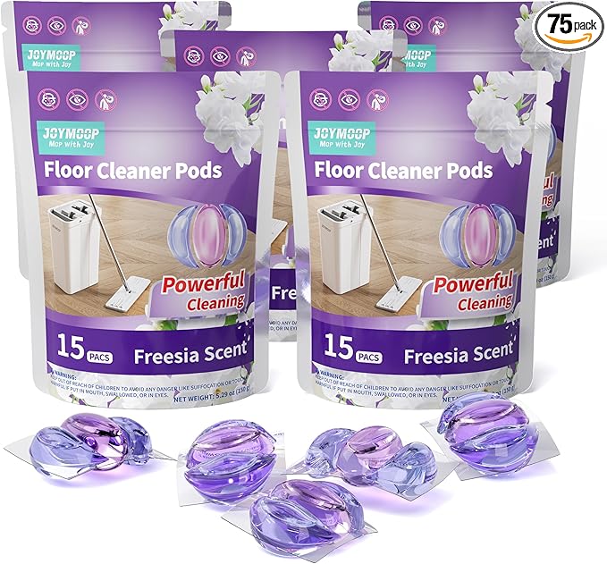 JOYMOOP Floor Cleaner for Mopping, 75 PCS Mopping Solution, Hardwood Floor Cleaner, Works Perfectly with Mop Bucket