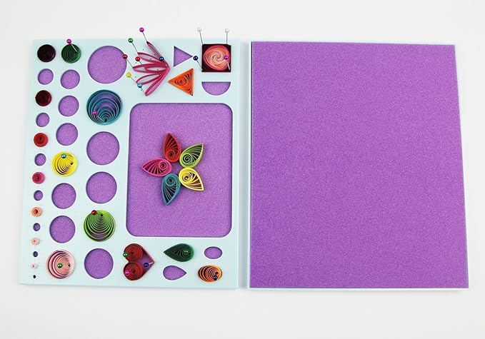YURROAD 3 in 1 Paper Quilling Template Board with Pins Quilling Knitting Board Cork Shape Mold DIY Tool