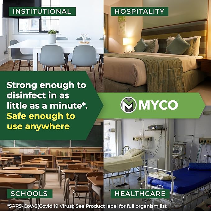 Myco Botanical Disinfectant Cleaner – Natural Plant-Based Ready-to-Use EPA-Registered Disinfectant Spray for Mold, Mildew, Germs, Bacteria & Viruses – Safe for Home & Commercial Use, 5 Gallon