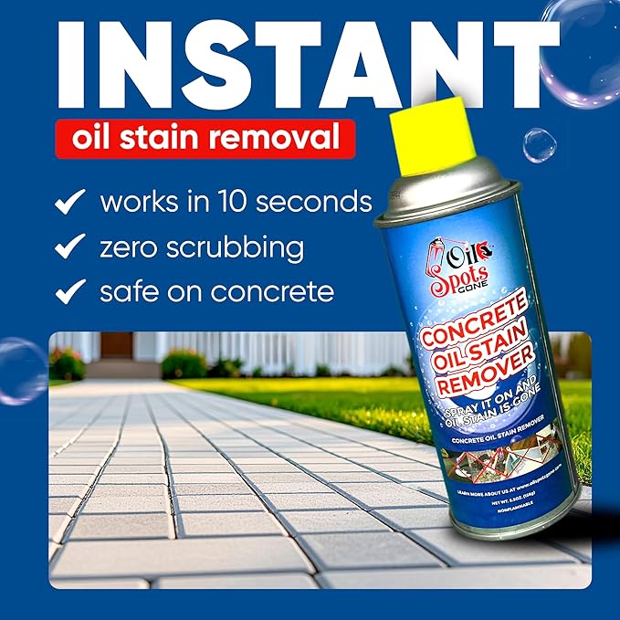 Oil Spots Gone - Concrete Cleaner & Oil Stain Remover - Oil Eater Degreaser, Driveway Cleaner for Automotive oil Stains on Concrete, Pavers, and Stone Surfaces. Spray and Restore Stain Remover