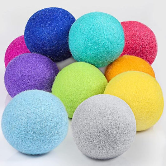 10 Pack Wool Dryer Balls XL 3 Inch Reusable Laundry Natural No Lint Fabric Softener Replaces Dryer Sheets Wool Balls for Reduce Wrinkles Save Drying Time