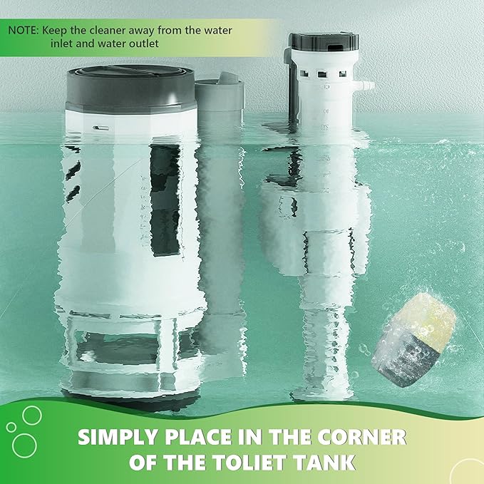 Toilet Bowl Cleaner Tablets, Automatic Toilet Bowl Cleaners, Long-Lasting Toilet Tabs Drop in Tank for Deodorizing & Descaling, Green & Yellow, 20 Packs