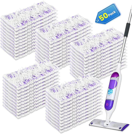 Cleaning Pads Compatible with Swiffer Power MOP Refills | 50 Pack 20% Thicker Pads | Pet Hair & Grease Deep Cleaner