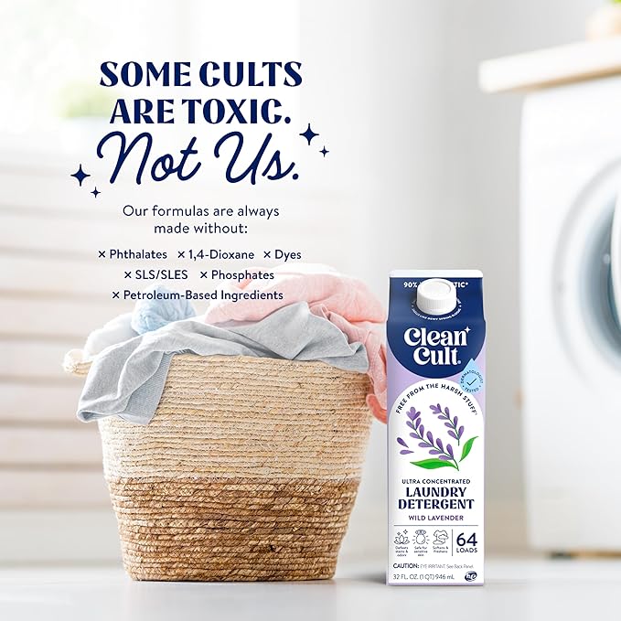 Ultra Concentrated Liquid Laundry Detergent Soap, 192 loads (96 oz), Long Lasting Scent, 90% Less Plastic, No Harsh Chemicals, Wild Lavender, Defeats Stains & Odors, HE/Standard Compatible