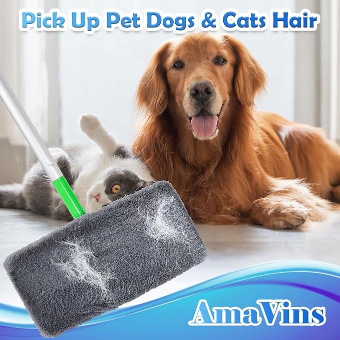 5 Pack Reusable Microfiber Mop Pads Compatible with Swiffer Sweeper Mop, Wet and Dry Flat mop Cover, Washable Mop Pads for Surface/Hardwood Floor Cleaning (Mop is Not Included)