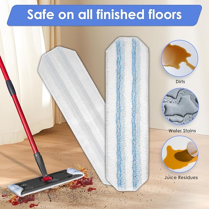 (4 Pack) H2prO Replacement Mop Pads Compatible with O-Cedar H2prO Mop, Washable Mop Cloths, Microfiber Mop Head, Mop Pad Refill Accessories, Mopping Pads