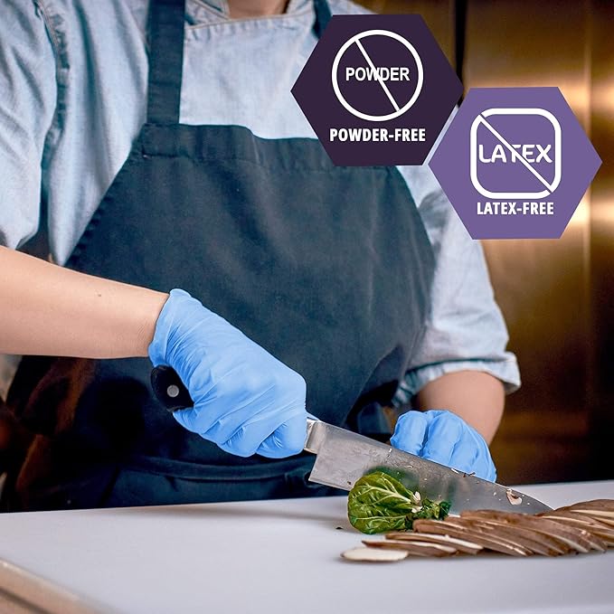 MED Pride Non-Latex Non-Sterile Single-Use Exam Gloves Medium 1000 - Powder Free, Latex Free & Rubber Free - Single Use Non-Sterile Protective Gloves for Medical Use, Cooking, Cleaning & More