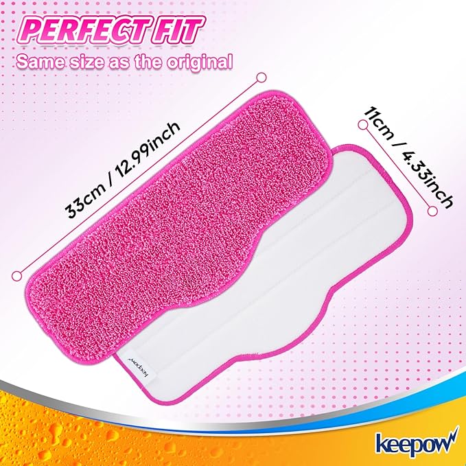 KEEPOW Microfiber Steam Mop Pads Compatible with Schenley Steam Mop 7 in 1, Washable and Reusable Replacement Steam Mop Pads Attachments Fit for Steamer Mop Cleaner SLFCSM064 & SLFCSM063-6 Pack