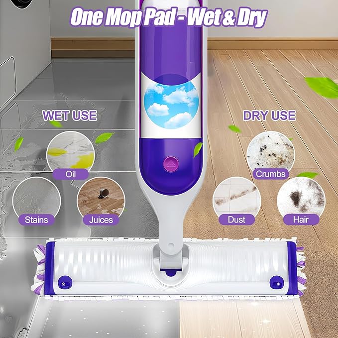 32 Count Disposable Power Mop Pads Compatible with Swiffer PowerMop, Multi-Surface Mopping Pad Refills for Floor Cleaning