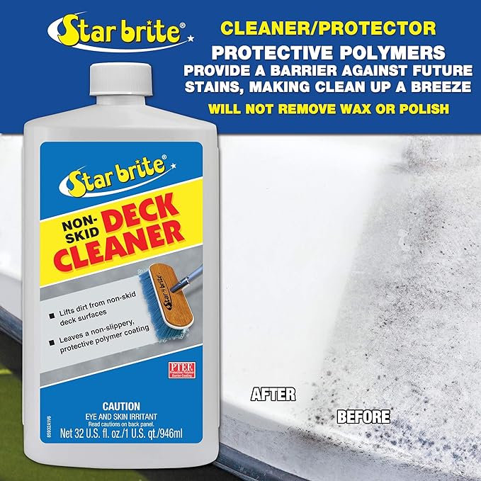 STAR BRITE Non-Skid Deck Cleaner & Protectant - Lift Dirt & Stains From Fiberglass, Painted Surfaces, More 22oz Spray (085922P)