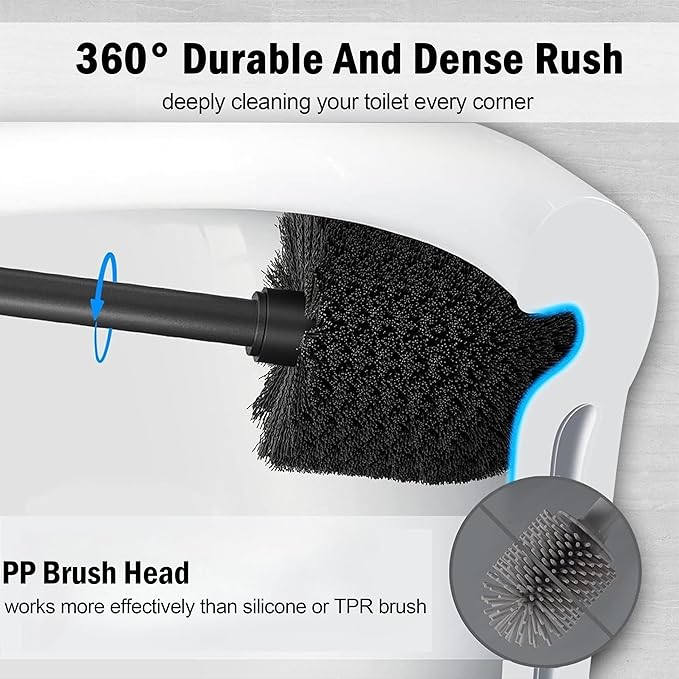 Satin Matte Gold Toilet Bowl Brush with Holder, Durable Bathroom Cleaning Tool, Modern Design for Easy Toilet Maintenance, Bathroom Cleaner Brush for Efficient Cleaning and Hygiene