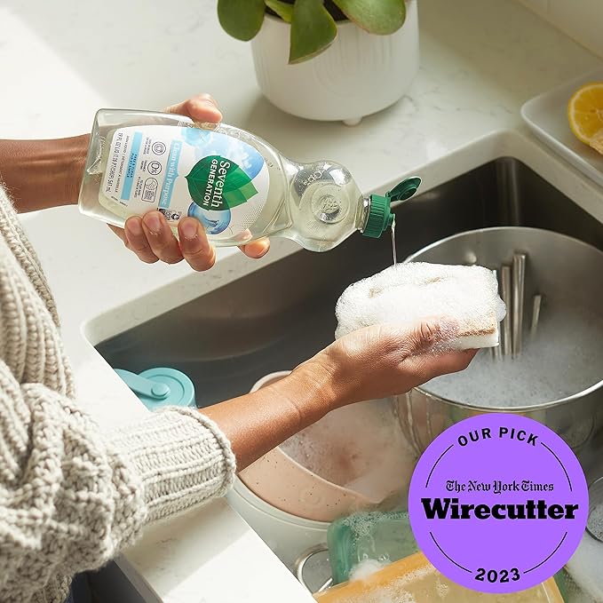 Seventh Generation Dish Soap Liquid, Fragrance Free, 19 oz. (Pack of 6, 36 Count Total)