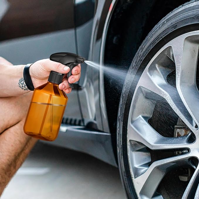 Baderke 2 PCS 360° Spray Bottle, 16 oz Upside Down Spray Bottles, Plastic Spray Bottles is Nice for Plants, Cleaning Solutions, Durable Nozzle w/Fine Mist and Stream Setting (Brown)