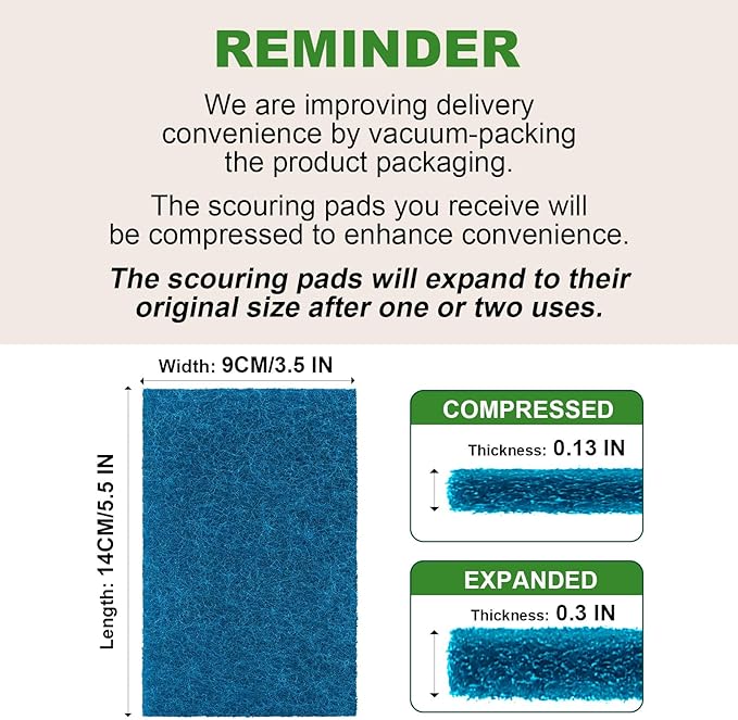 AIDEA Non-Scratch Scouring Pads, Dish Scrubber Pads for Household and Kitchen, Multipurpose Scour Pads for Cleaning, 24 Pack, 5.5in*3.5in