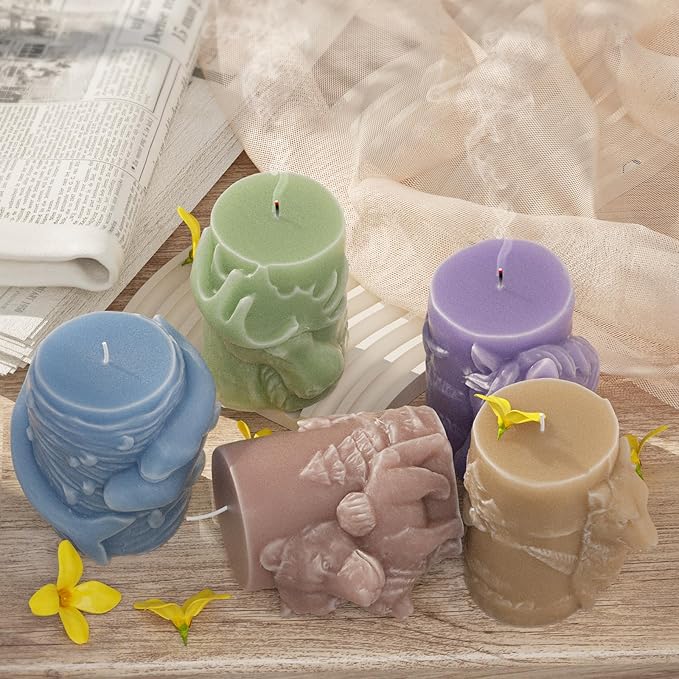 Cylinder Wolf Silicone Molds - Resin, Cake, Soap & Clay Molds - Candle Making & Craft Supplies